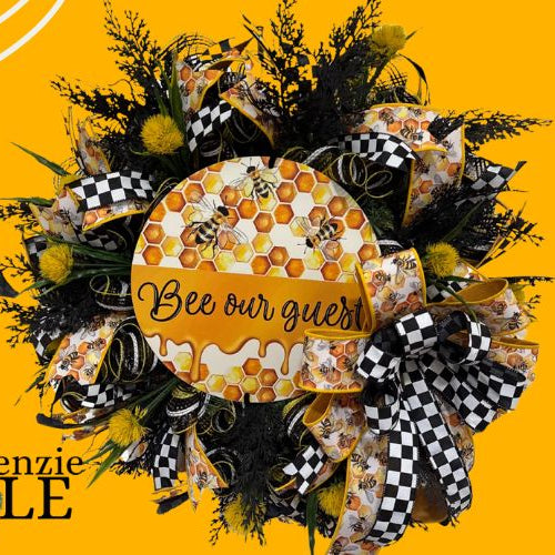 mesh wreath tutorial with be our guest sign