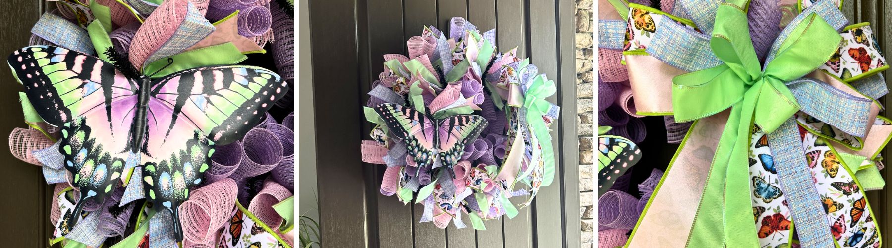 spring butterfly mesh wreath tutorial