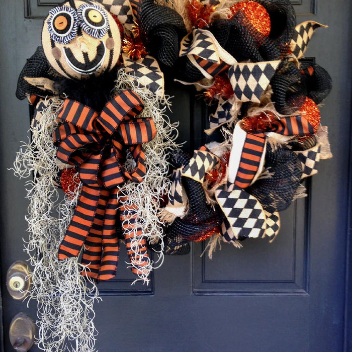 Pumpkin Head Halloween Wreath Tutorial