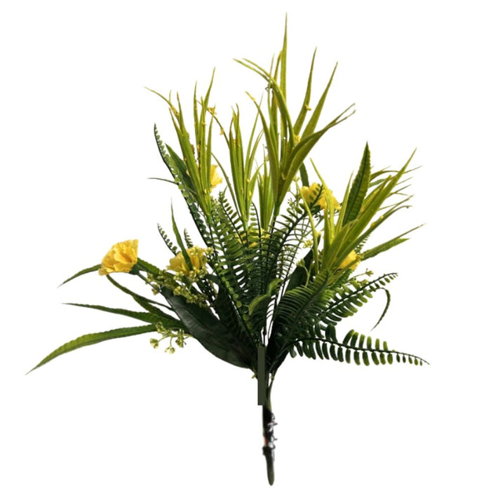 18" Yellow Carnation plastic bush, available at Trendy Tree