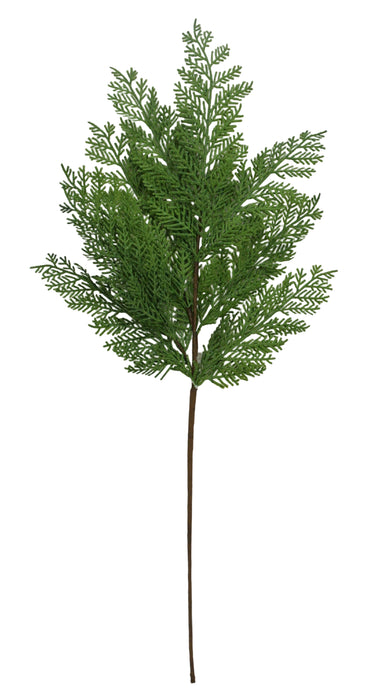 The 31 Green Cypress Spray 84380 features multiple leafy green fronds on a long brown stem, displayed against a plain white background.