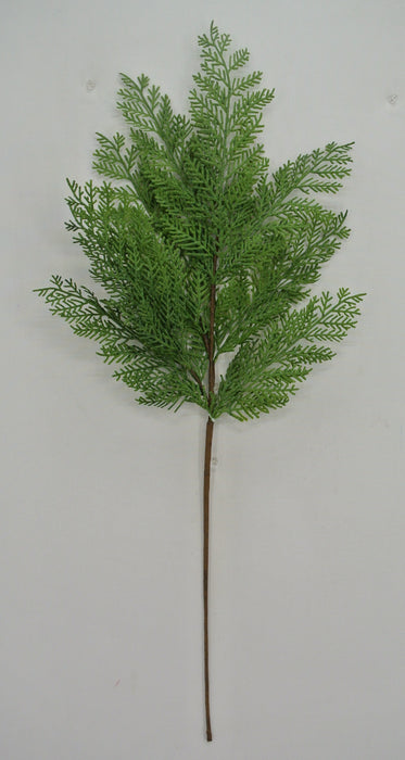 The 31 Green Cypress Spray 84380 features multiple leafy green fronds on a long brown stem, displayed against a plain white background.