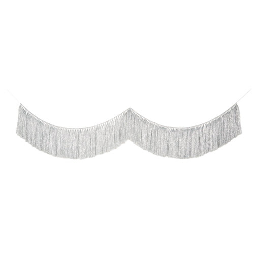 The 5 Tinsel Garland G4327318, crafted from polyester and featuring a V-shaped fringe with silver metallic threads, measures 5 in length. It creates a shimmering effect that adds elegance to any space.
.