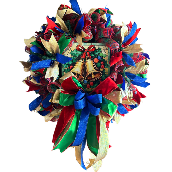 Jingle Bells Completed Mesh Wreath