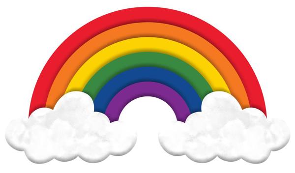 15" L by 8.25" Red/Orange/Yellow/Green/Bl/Purple/White Metal Rainbow Sign MD114564