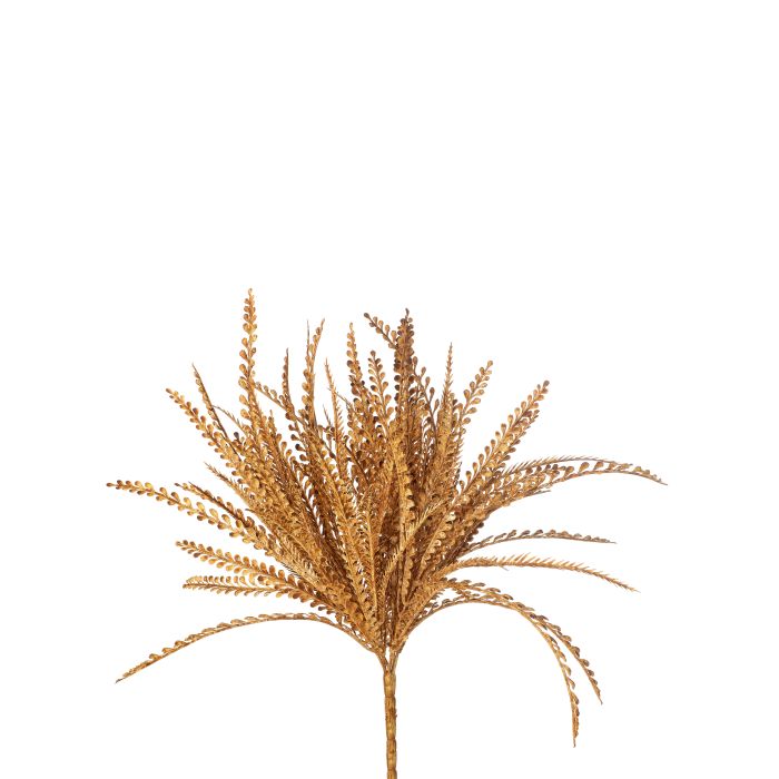 The 20 Sage and Beige PE Keel Harvest Grass Bush (MTH12759) features long, slender leaves and feathery branches in natural tones, perfect as a single stem accent for décor, shown isolated on a white background.