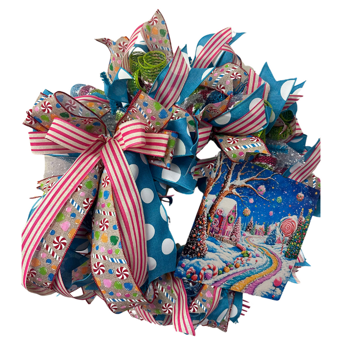 Vibrant Candyland Completed Mesh Wreath