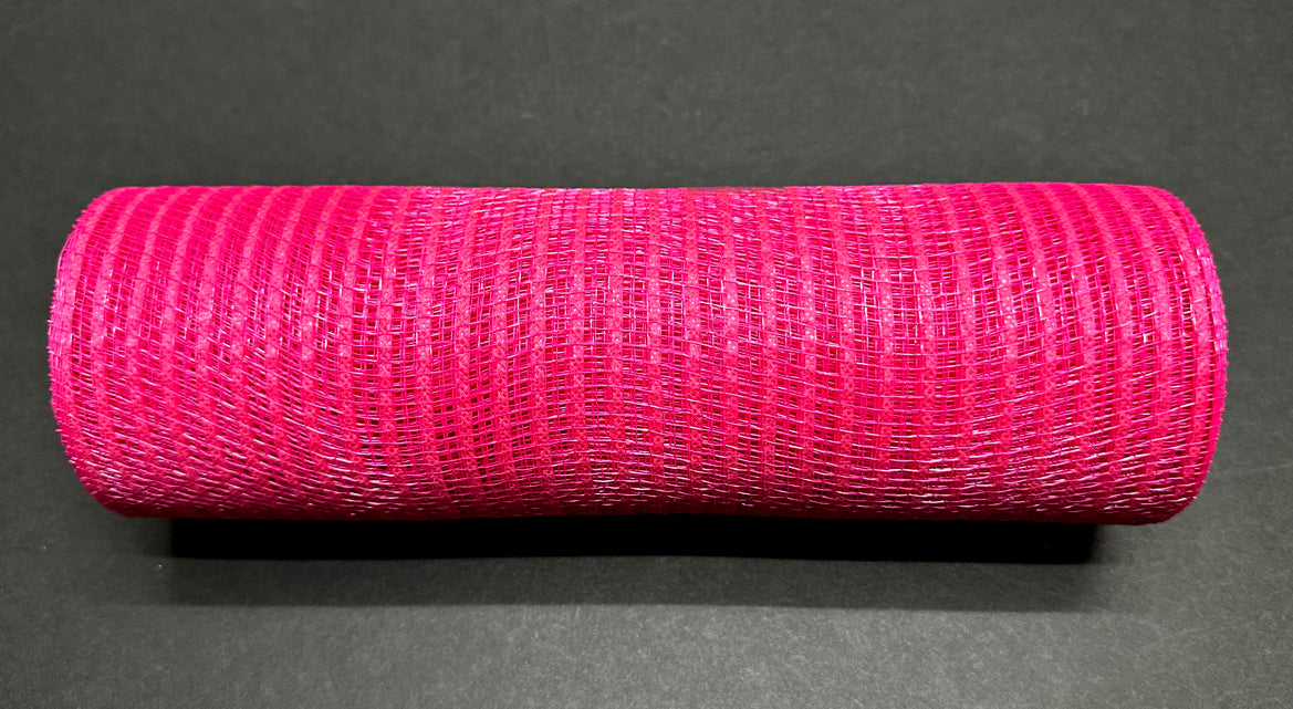 Fuchsia Breeze Solid Poly Mesh (10 in x 10 yd, XB240710-28) made of polypropylene, bright fuchsia color, great for wreaths and swags, available at Trendy Tree.
