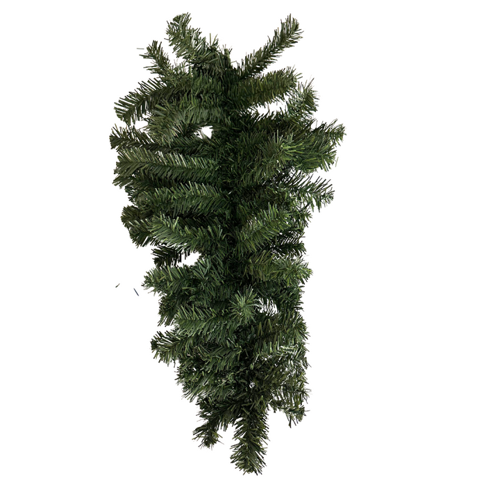 The 24 Green Christmas Teardrop 82298-GN features clustered artificial pine branches, creating festive holiday greenery perfect for seasonal decoration.