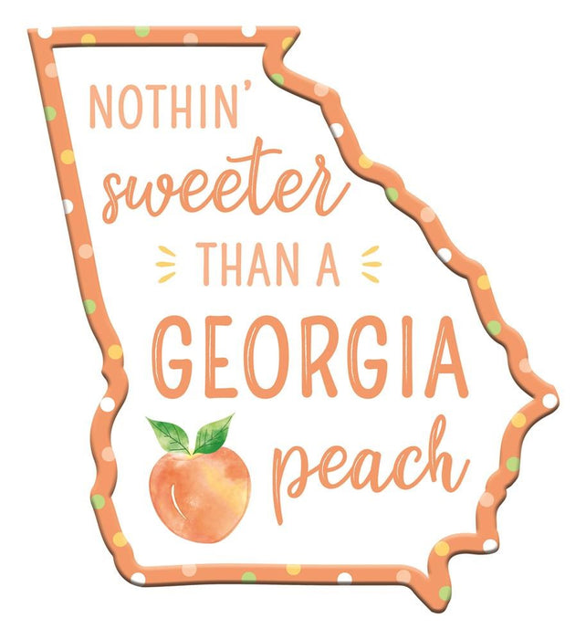 11"Hx10"L Sweeter Than A Peach Ga Shape White/Peach/Yellow MD0867