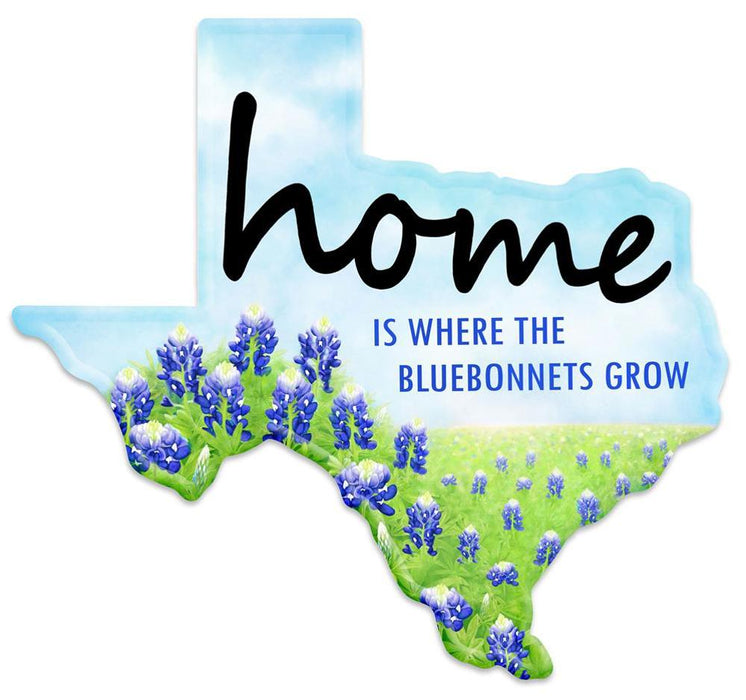 12.5"Lx 11.5"H Metal Texas Sign Multi Blue/Green/White/Black MD1061