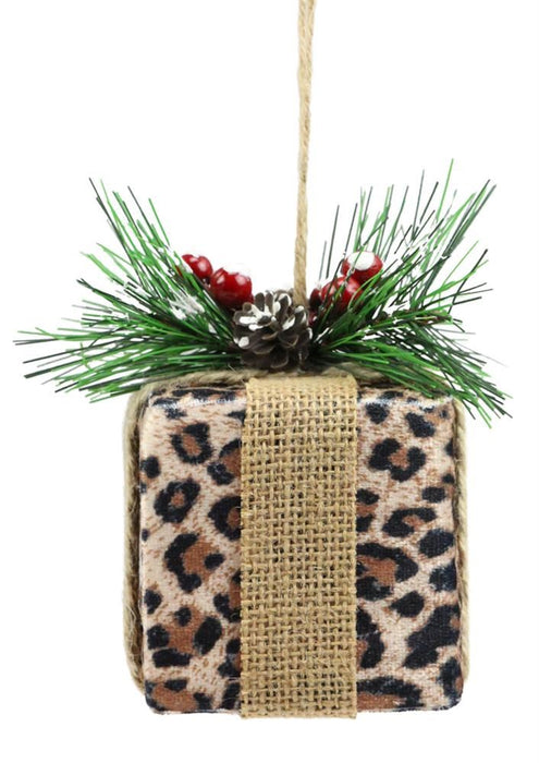 4.5"H Leopard Print Gift Ornament Tan/Black/Brown XJ4345