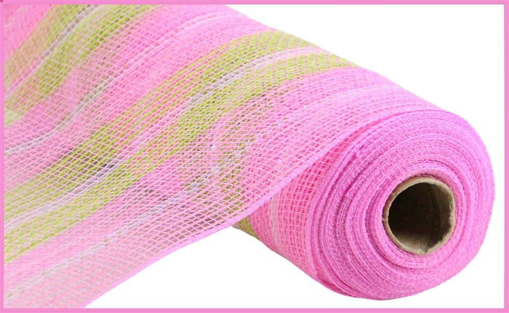 10.25"X10Yd Jute/Iridescent Stripe Lt Pink/Spring Green/White RY8029AN