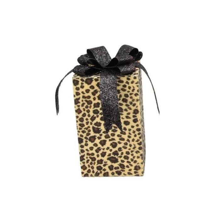 2 Asst 8"H Leopard Print Square Package Gold/Black/Brown/Tan XC8336M4