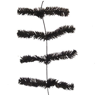 The Work Garland Black XX751902 is a sleek black bottle brush with a wire garland design, featuring multiple horizontal bristle sections on a central vertical wire. Its perfect for cleaning, thanks to its dense, evenly spaced bristles against a white background.