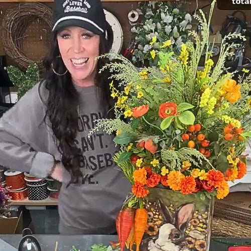 bunny bucket floral arrangement tutorial