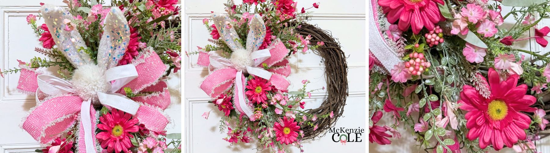 bunny ears and floral grapevine wreath tutorial