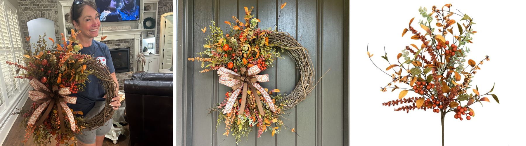easy fall grapevine wreath with florals