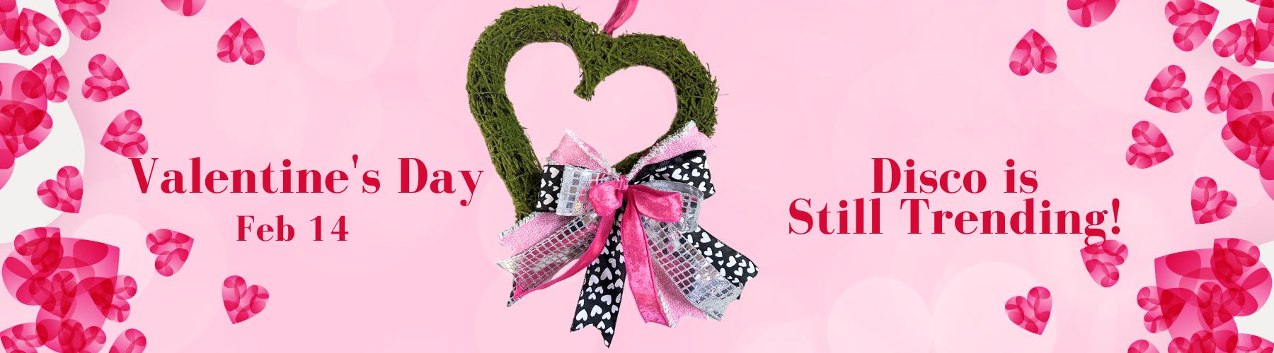 bow on a moss heart wreath
