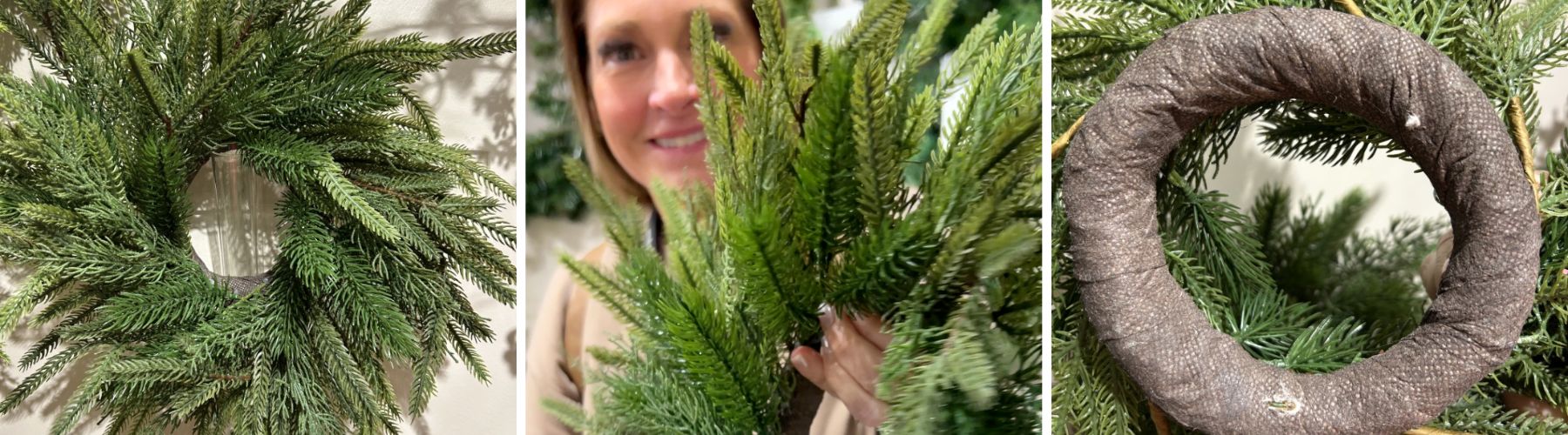 wreath with padded back, won't scratch your cabinets