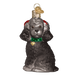 The Assorted Poodle (A) Ornament by Old World Christmas (12152) features a gray poodle with a green collar, gold heart charm, red ear bows, and a gold hanging loop.