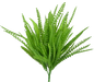 A cluster of bright green leaves from the 18 Green Plastic Leaf Bush 13094GN fans out against a white background.