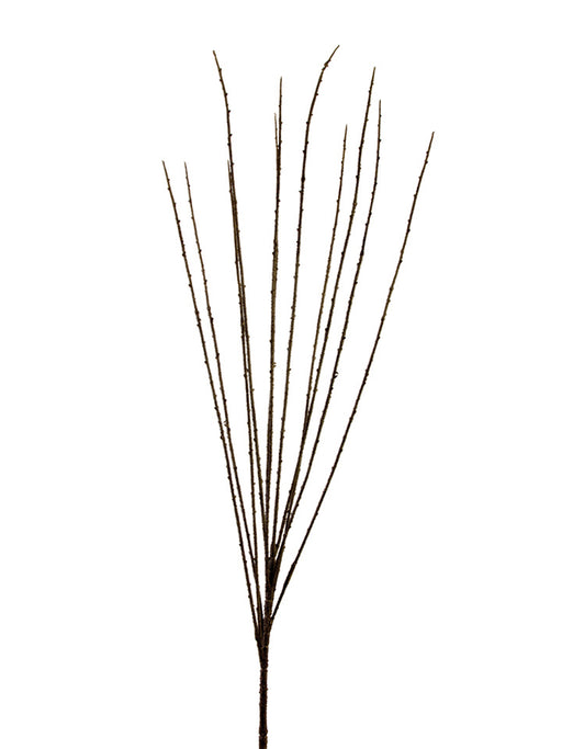 The 37 Brown Broom Branch (2140038BR) features a broom-like bundle of thin, bare brown branches, beautifully fanned out against a pristine white background.