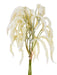 The 12.5 Cream Amaranthus Bundle 2150156CR features long, cascading cream-colored petals with a fluffy texture, bound together at the stems with a rubber band, while the vibrant green stems remain visible.