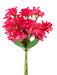A bouquet of vibrant hot pink flowers with green leaves, resembling the 18 Hot Pink Crabapple Bundle (Item: 2285236HP), featuring multi-petal blooms with small white centers tied together with twine against a plain white background.