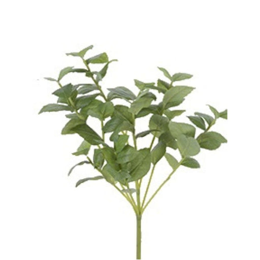 The 16 Basil Bush Green 2320077GR features multiple stems, each adorned with lush, glossy, oval-shaped leaves against a white background.
