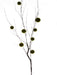 The 51 Green Branch with Moss Balls (2720069GR) features round, green moss balls on a slender branch against a plain white background, creating a striking minimalist contrast.