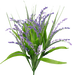 A bouquet of 24" Purple Foxtail Bush 30626PU arranged with lush green leaves, artistically set against a pristine white background.