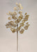 The 29 Gold Eucalyptus Leaf Spray 32140 features round, gold and silver metallic leaves on slender stems with textured, glittery foliage—perfect for eye-catching decor against any plain background.