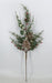 The 30 Green and White Mixed Pine Snowflake 40306 features green pine branches, red berries, white accents, eucalyptus leaves, and mixed pine snowflake gingerbread ornaments including a Christmas tree and snowflake on a plain white background.