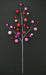 The 30 Pink, Hot Pink and Red Glitter Mixed Ball Spray 40339-PKBTYRD showcases silver stems with pink, hot pink, and red glittery balls, arranged elegantly against a plain black background.