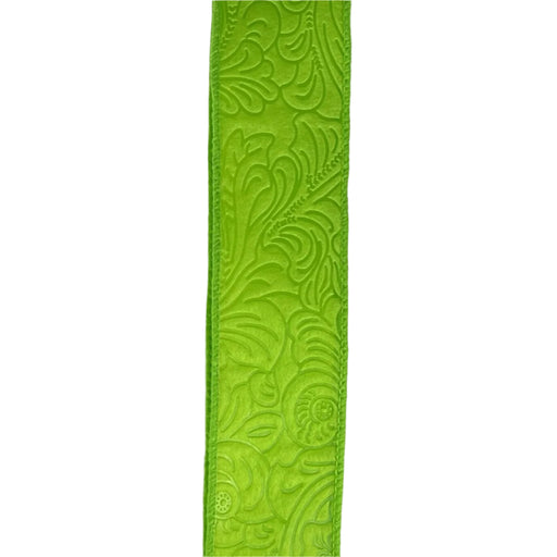 1.5"X10Y (42466-09-09) Lime Flower Embossed Ribbon 984209-09