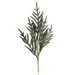 The 24 Snowy Sparkle Real Touch Norfolk Pine Spray (510726) features green needles with light white flocking for a snowy effect, shown against a white background.