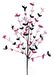 The 30 H Hot Pink and Pink Bat Filler Spray 57032BTPK features butterfly-inspired ornaments in hot pink and magenta on black stems, showcased against a transparent background.