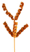 The 16 Orange Frizzy Curly Pick with 5 Stems (57063OR) features spiral-shaped orange branches displayed on a solid black background.