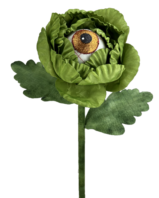 The 24" by 7" Green Eyeball Flower Stem (57141GN) is perfect for adding a unique touch to your decor.