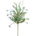 The 23" Turquoise Lavender Berry Spray 60919-TQ is a delicate bouquet composed of turquoise lavender, small blue flowers with feathery green leaves, spiraling stems, and a subtle berry spray.