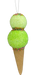 The 16" Green Ice Cream Ornament (Product Number: 63394GN) is a decorative piece shaped like a green ice cream cone with two scoops and sprinkled with colorful accents. This eye-catching ornament adds a whimsical touch to any decor with its delightful portrayal of an ice cream treat.