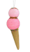 The 16" Pink Ice Cream Ornament 63394PK, with a whimsical design, showcases a delightful pink and white cone embellished with sprinkles.