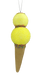 The 16" Yellow Ice Cream Ornament 63394YW showcases a charming hanging design, featuring two scoops of yellow ice cream adorned with colorful sprinkles, all sitting atop a brown waffle cone.