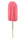 A 20" by 4" Pink Popsicle Pick (Product Code: 63396PK), featuring a strawberry-flavored ice cream bar coated with pink sugar crystals, stands upright on a wooden stick against a plain white background.