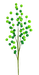The 30 Green Felt Ball Spray (63476GN) features a collection of artificial green felt balls resembling leaves or buds on five thin, branching stems. The vivid green contrasts beautifully against a black background.