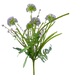A 20-inch cluster of delicate, light purple flowers with thin green stems and leaves against a solid black background resembles the elegant Purple Sedum Bush. The blooms are intricate and round, with small pink buds nestled among the greenery. Product: 20 Purple Sedum Bush 63498PU.