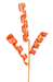 Three thin stems of 24 Orange Sequin Frizzy Curly Spray 63631OR stand upright, their bright spiraling decorations set against a plain background.