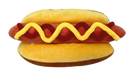 Meet the 4.5 X 8 Plush Hot Dog 63697HOTDOG, a charming toy with a soft bun, brown sausage, and wavy yellow and red lines mimicking mustard and ketchup—ideal for snack-time fans!.
