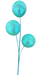 Three shimmering sequin ball floral arrangements in iridescent blue and green, each on a slender 28 stem, create an exquisite mosaic-like display. Product: 28 Blue 3 Stems Sequin Ball Spray 63753BL.